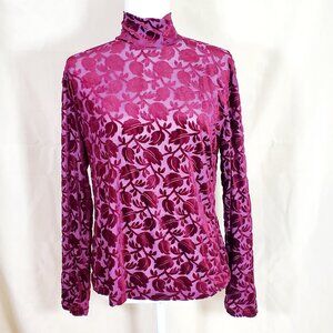 Frazier Lawrence Whimsigoth Sheer Velvet Shirt Large